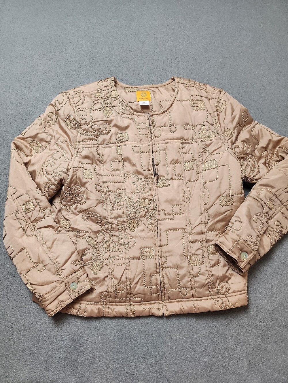 Vintage Ruby Rd. Embroidered Zip Puff Jacket